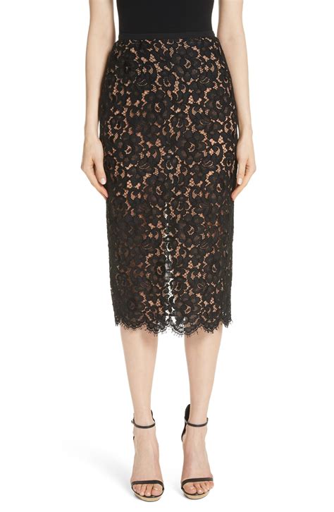 michael kors basics lace black skirt|Michael Kors lace skirt.